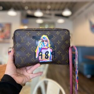 Authentic Louis Vuitton trousse 23 bespoke hand painted Taylor swift bag